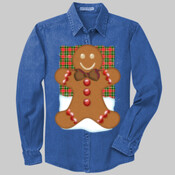 Gingerbread Man With Tartan Plaid Background