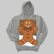Gingerbread Man With Tartan Plaid Background