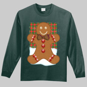 Gingerbread Man With Tartan Plaid Background