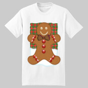 Gingerbread Man With Tartan Plaid Background