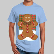 Gingerbread Man With Tartan Plaid Background