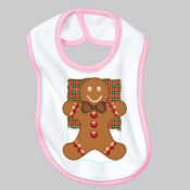 Gingerbread Man With Tartan Plaid Background