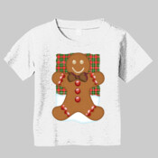Gingerbread Man With Tartan Plaid Background
