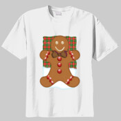 Gingerbread Man With Tartan Plaid Background